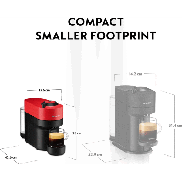 Krups Nespresso Vertuo Pop Pod Coffee Machine - Red | XN920540 - Image 10